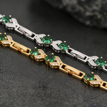 9mm Diamond Cut Simulated Gem Crystal Chain Bracelet