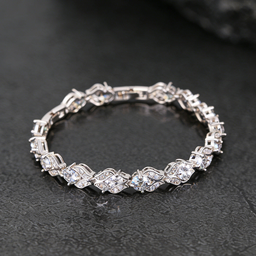 9mm Diamond Cut Simulated Gem Crystal Chain Bracelet
