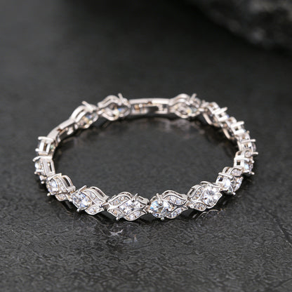 9mm Diamond Cut Simulated Gem Crystal Chain Bracelet