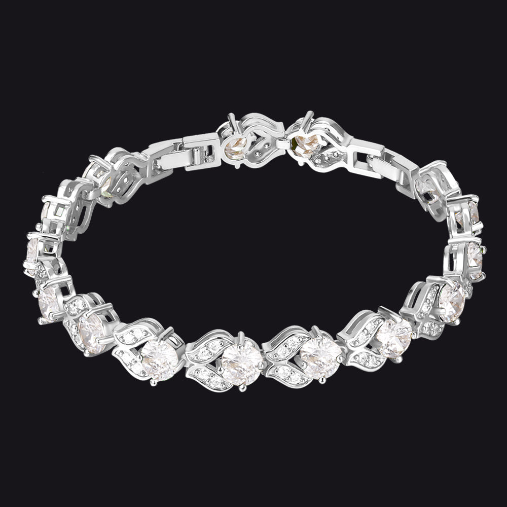 9mm Diamond Cut Simulated Gem Crystal Chain Bracelet