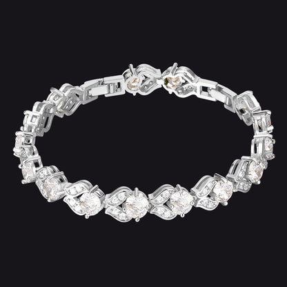 9mm Diamond Cut Simulated Gem Crystal Chain Bracelet