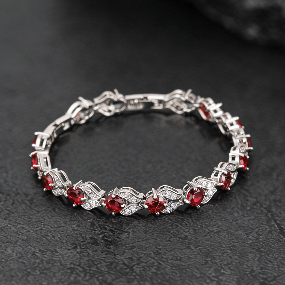 9mm Diamond Cut Simulated Gem Crystal Chain Bracelet