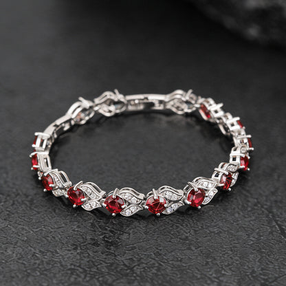 9mm Diamond Cut Simulated Gem Crystal Chain Bracelet