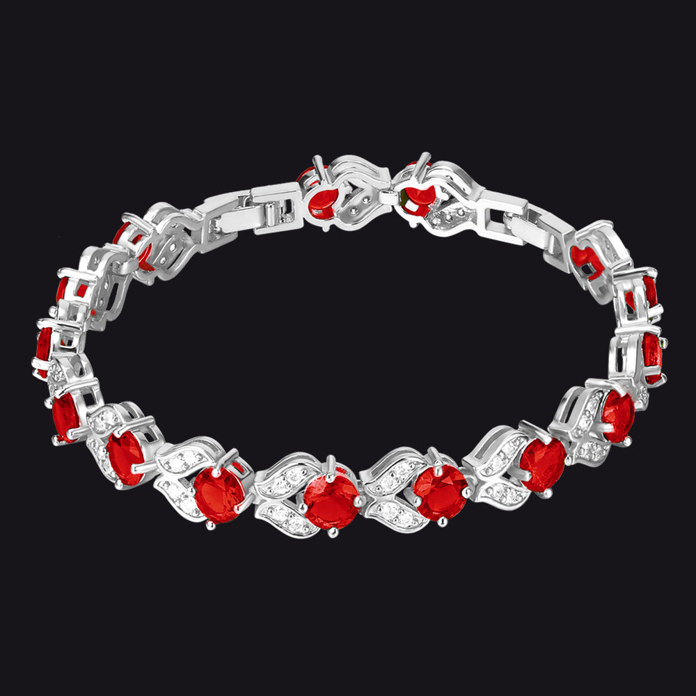 9mm Diamond Cut Simulated Gem Crystal Chain Bracelet