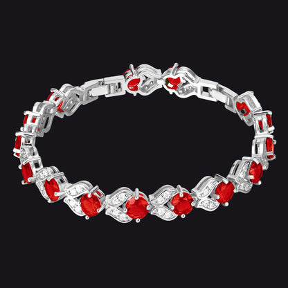 9mm Diamond Cut Simulated Gem Crystal Chain Bracelet