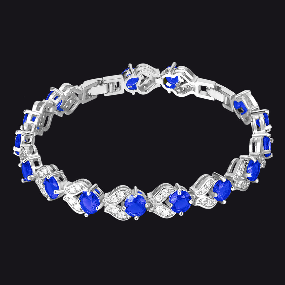 9mm Diamond Cut Simulated Gem Crystal Chain Bracelet