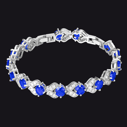 9mm Diamond Cut Simulated Gem Crystal Chain Bracelet