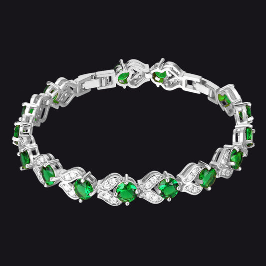 9mm Diamond Cut Simulated Gem Crystal Chain Braceletimg