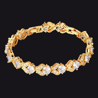 9mm Diamond Cut Simulated Gem Crystal Chain Bracelet