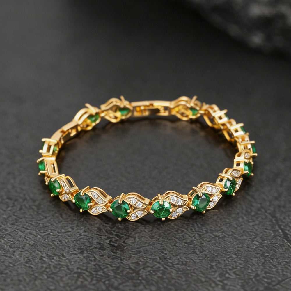 9mm Diamond Cut Simulated Gem Crystal Chain Bracelet