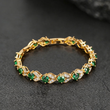 9mm Diamond Cut Simulated Gem Crystal Chain Bracelet