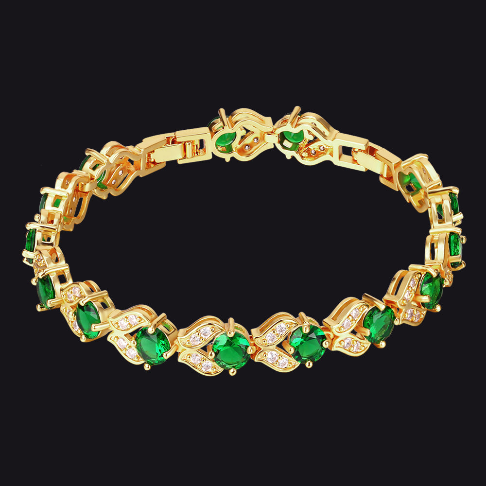 9mm Diamond Cut Simulated Gem Crystal Chain Bracelet