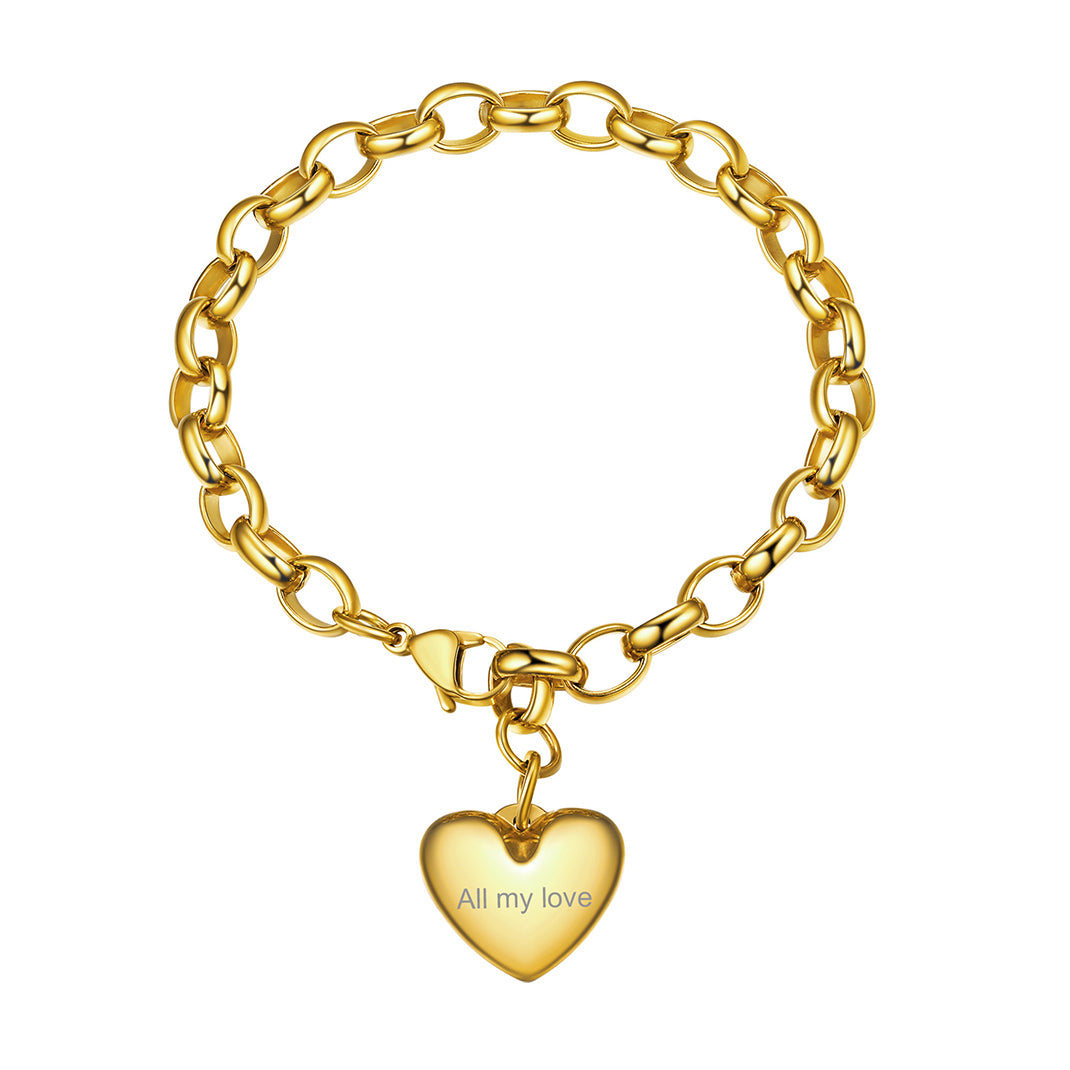 Custom Heart Shape Bracelets for Men Women