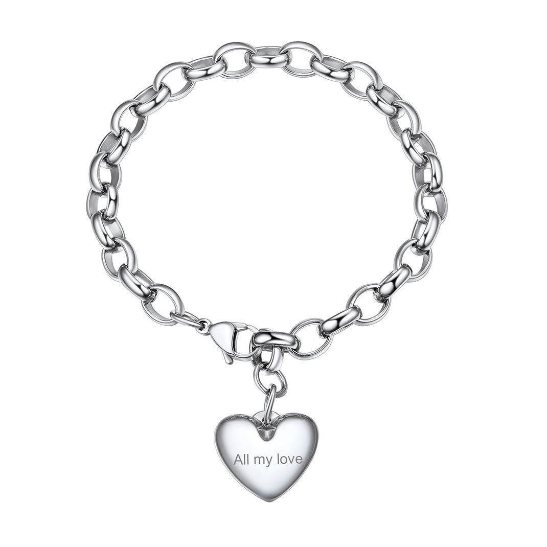 Custom Heart Shape Bracelets for Men Women