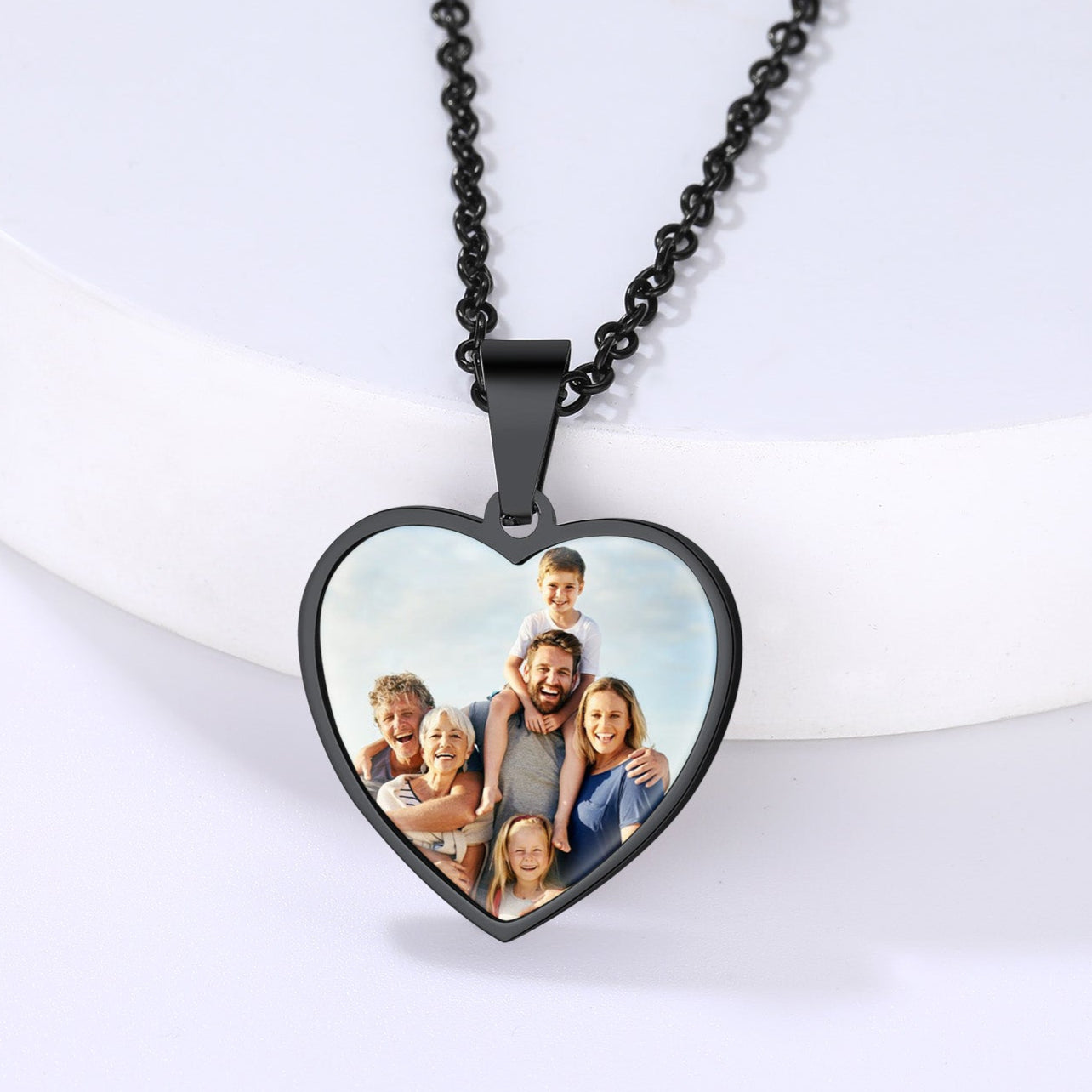 Custom Heart Shape Photo Necklace Lover Gift