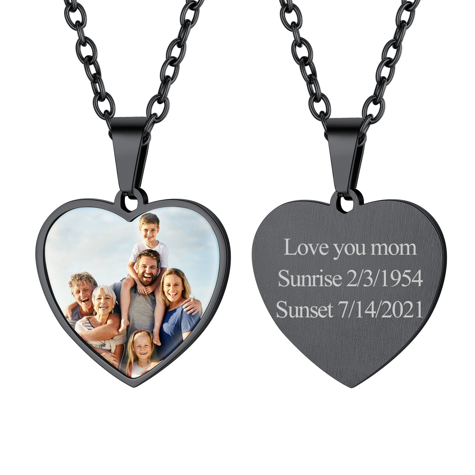 Custom Heart Shape Photo Necklace Lover Gift