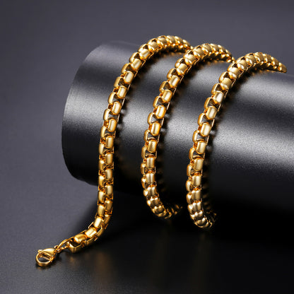 Hiphop Link Chain Necklace for Men, 3/6MM Wide