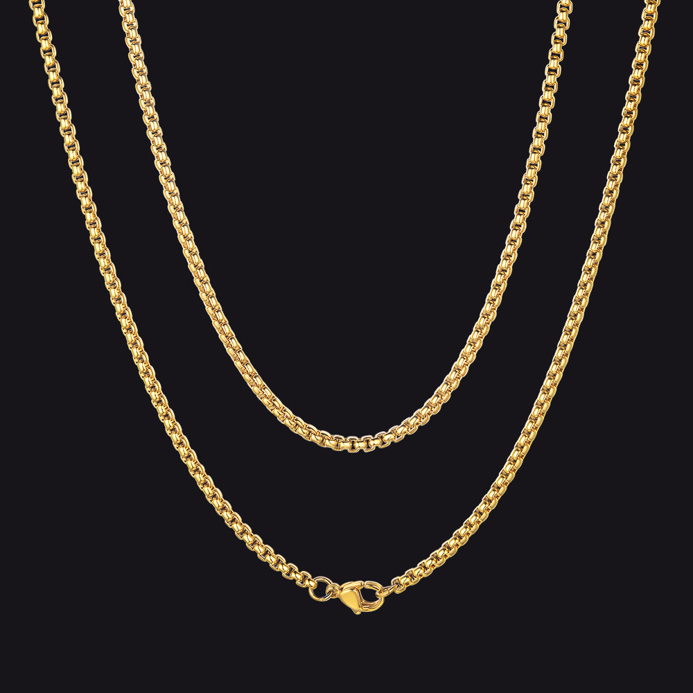 Hiphop Link Chain Necklace for Men, 3/6MM Wide