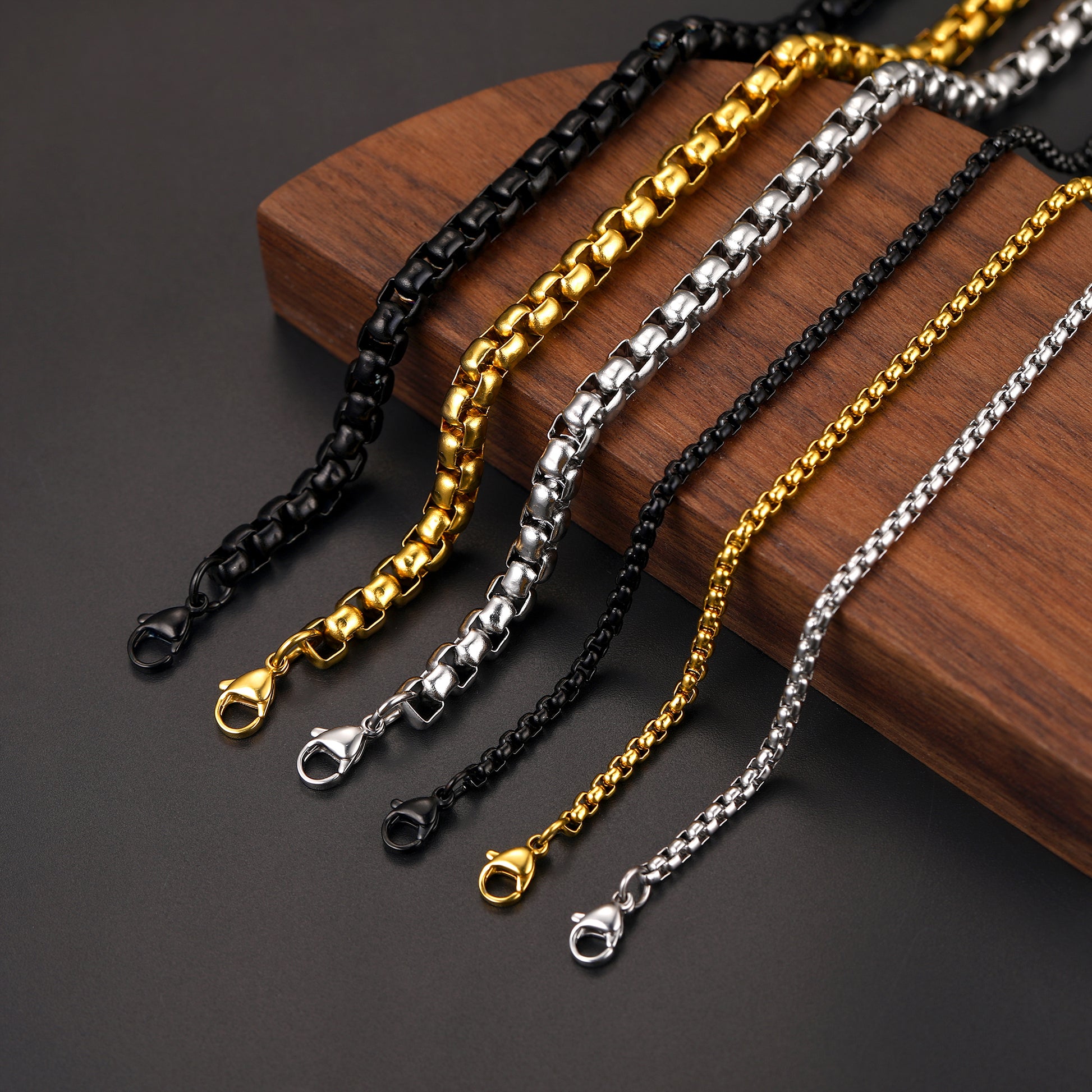 Hiphop Link Chain Necklace for Men, 3/6MM Wide