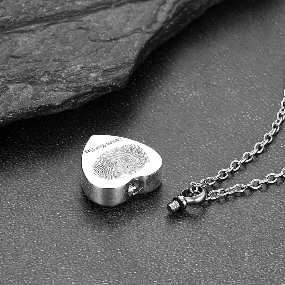 Custom Heart Shaped Urn Picture Pendant Necklaces for Ashes