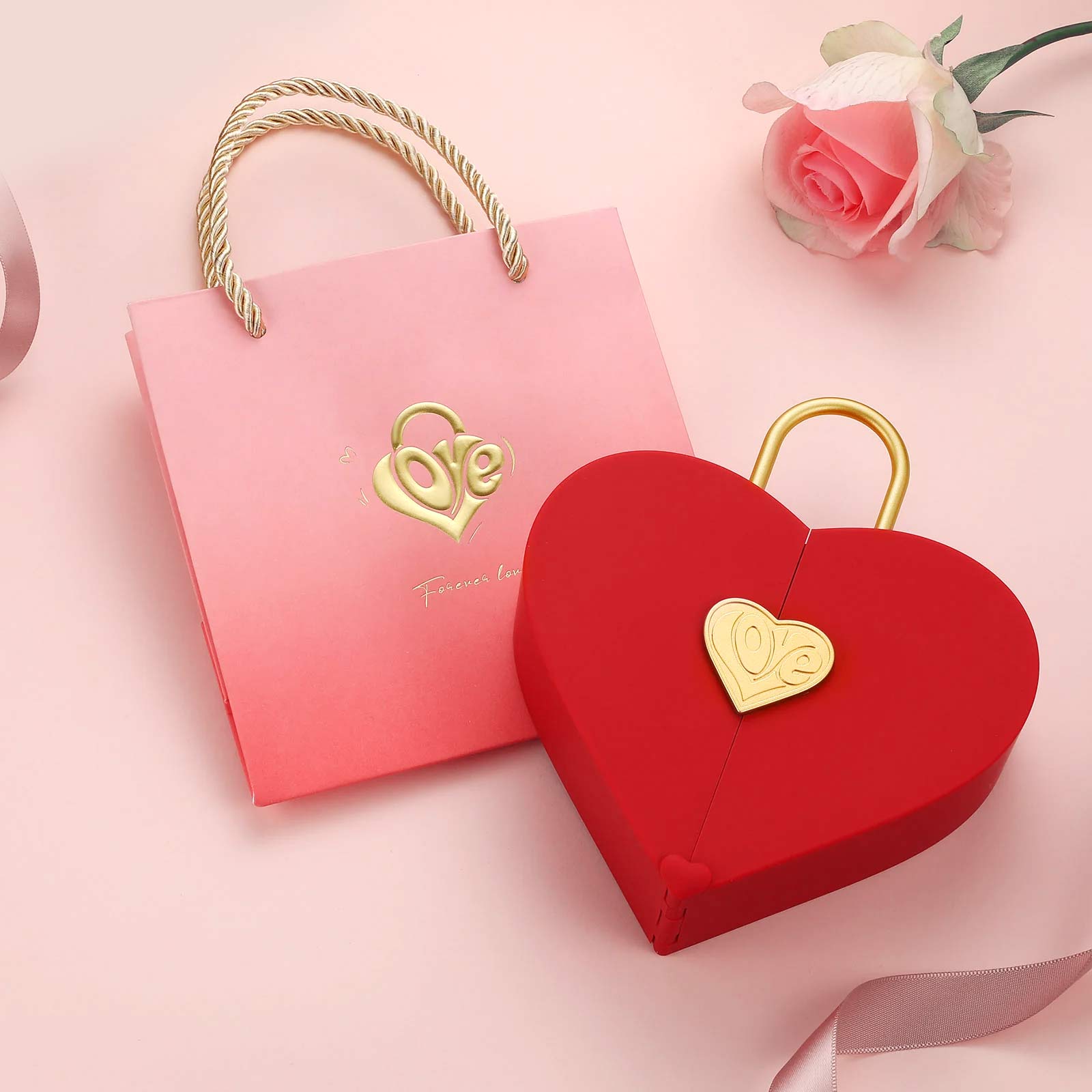 Heart shape jewelry set gift box