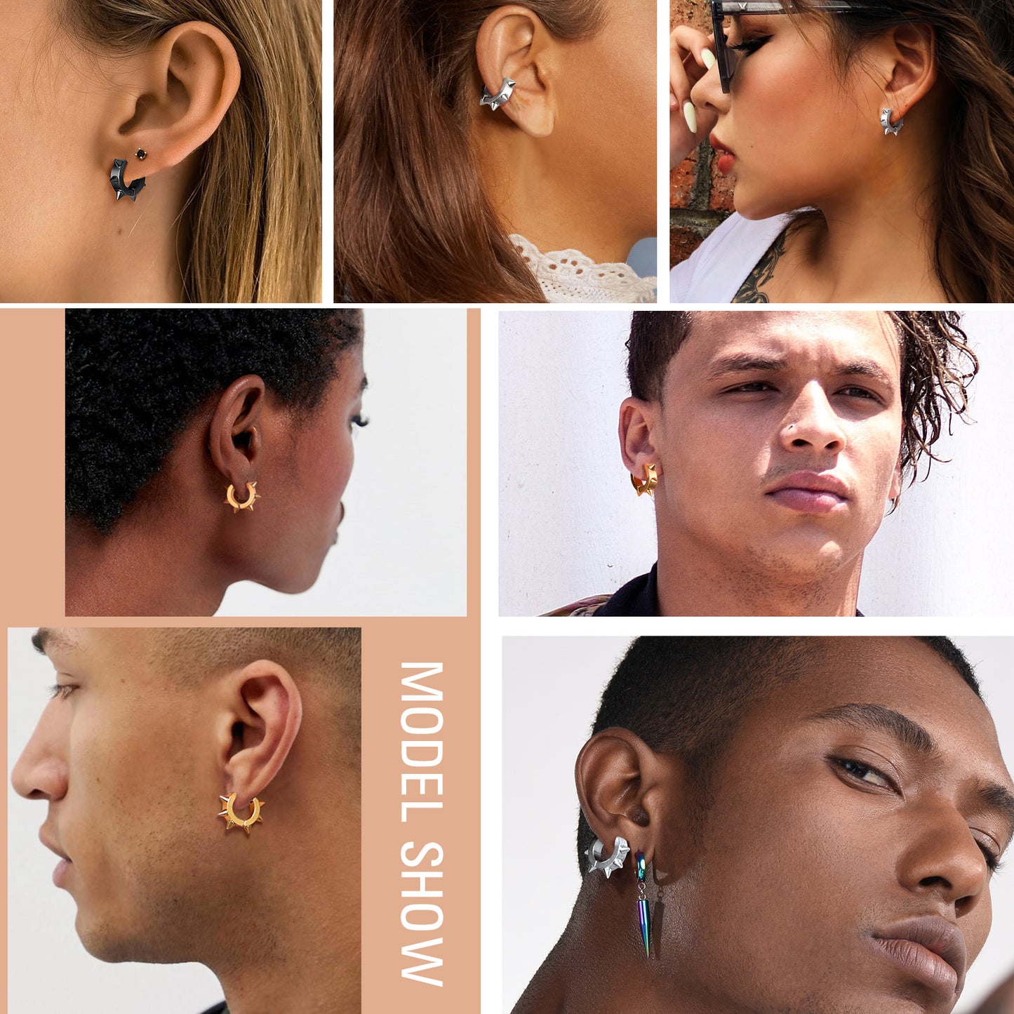 Men's and women's wearing Flash Sale Hedgehog Ear Clip Earrings