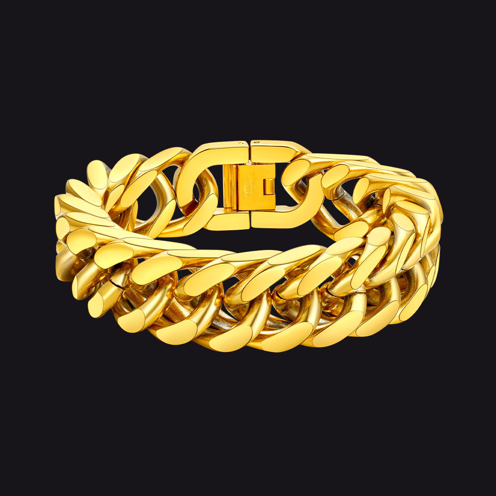Classic Hip-Hop Style Chunky Cuban Link Bracelet for Men Women