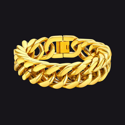 Classic Hip-Hop Style Chunky Cuban Link Bracelet for Men Women