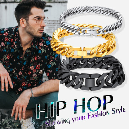 Chunky Hip Hop Cuban Chain Bracelet for Men Women