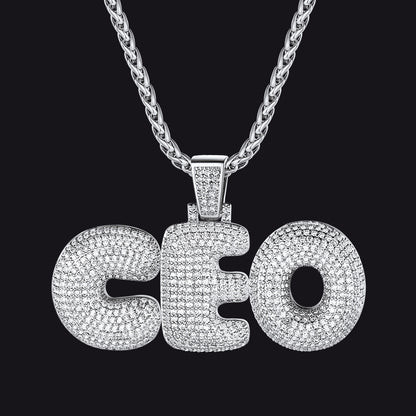 Hip Hop CZ Custom 3 Initials Letter Pendant for Men