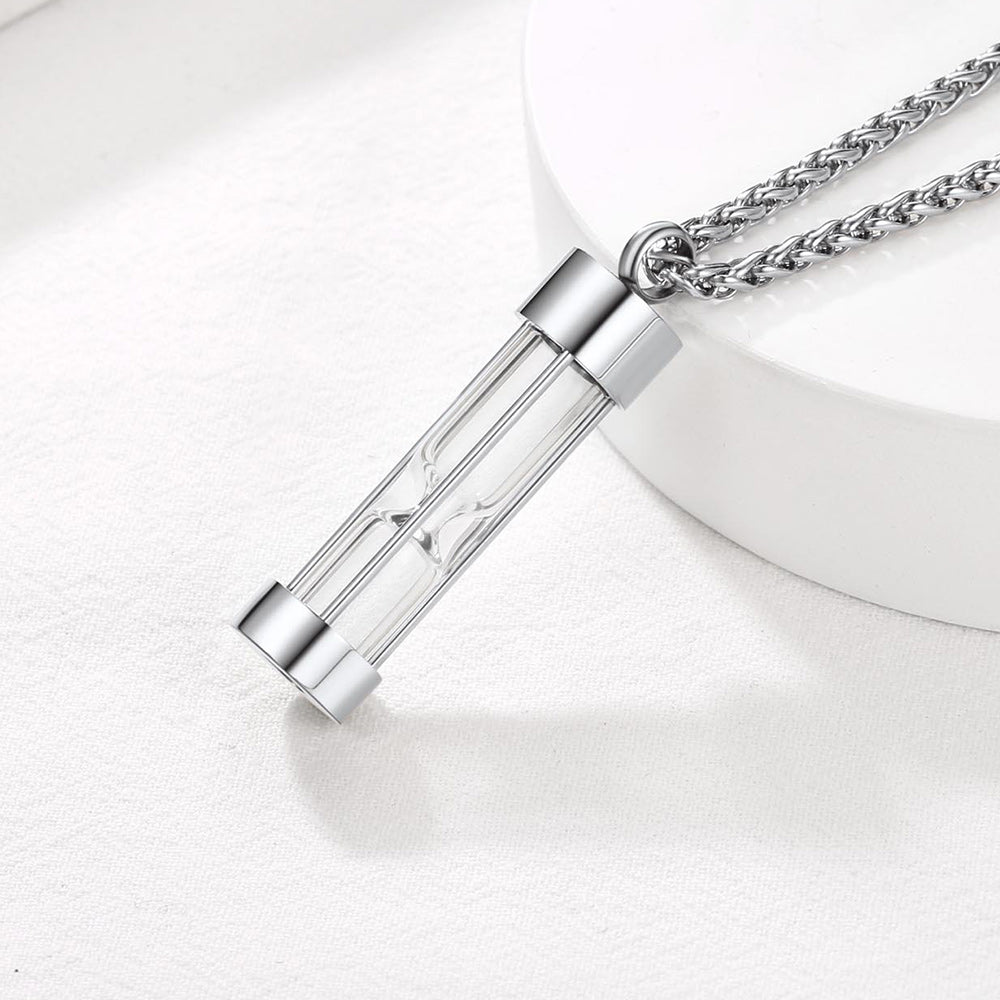 Hourglass Urn Necklace for Ashes Cremation Keepsakes for Women Men