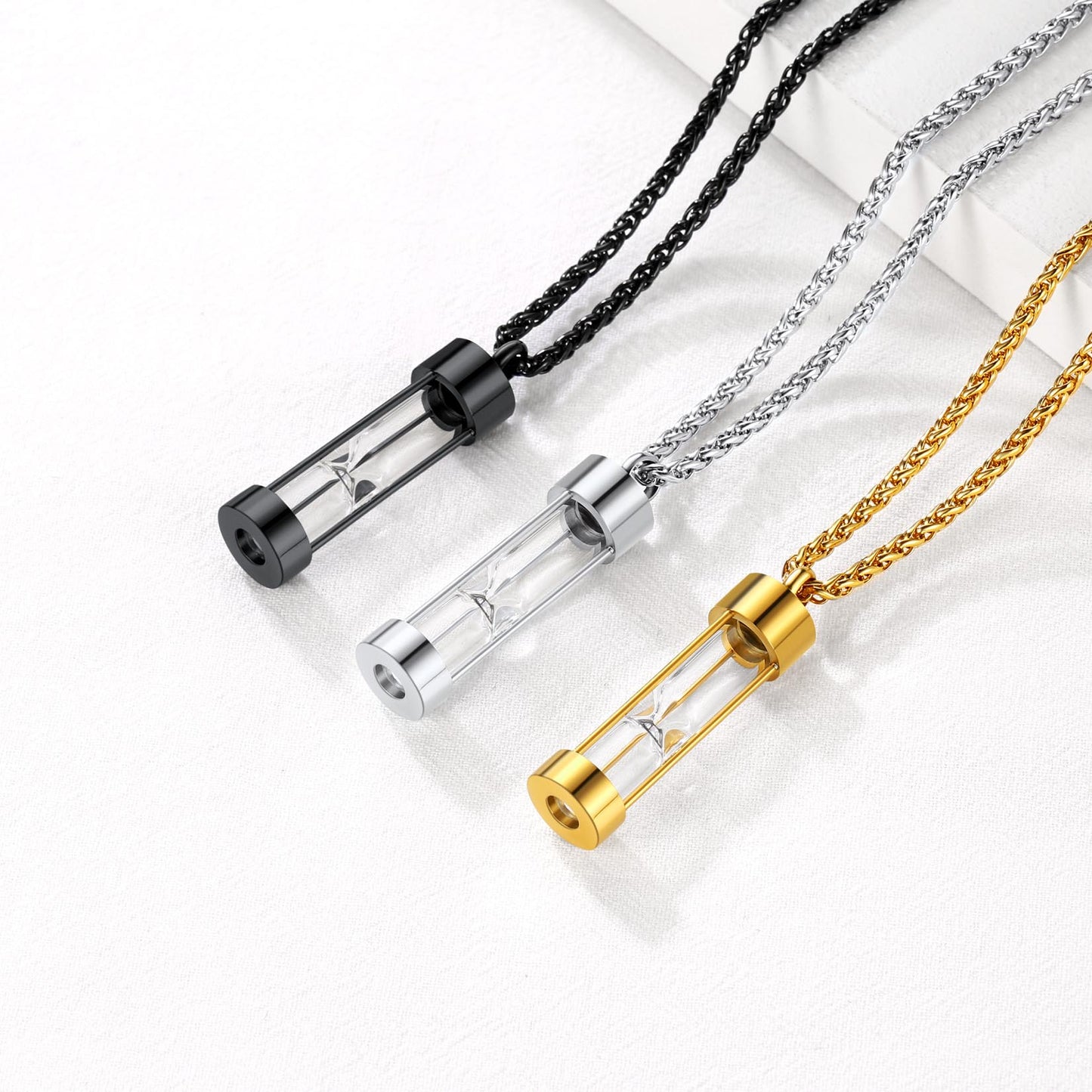 Hourglass Urn Necklace for Ashes Cremation Keepsakes for Women Men