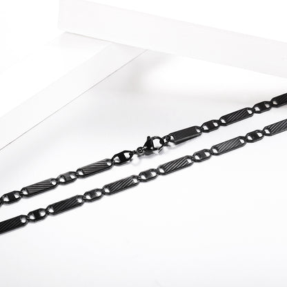 Flash Sale Black Flat Mariner Chain Necklace for Men - FaithHeart Jewelry