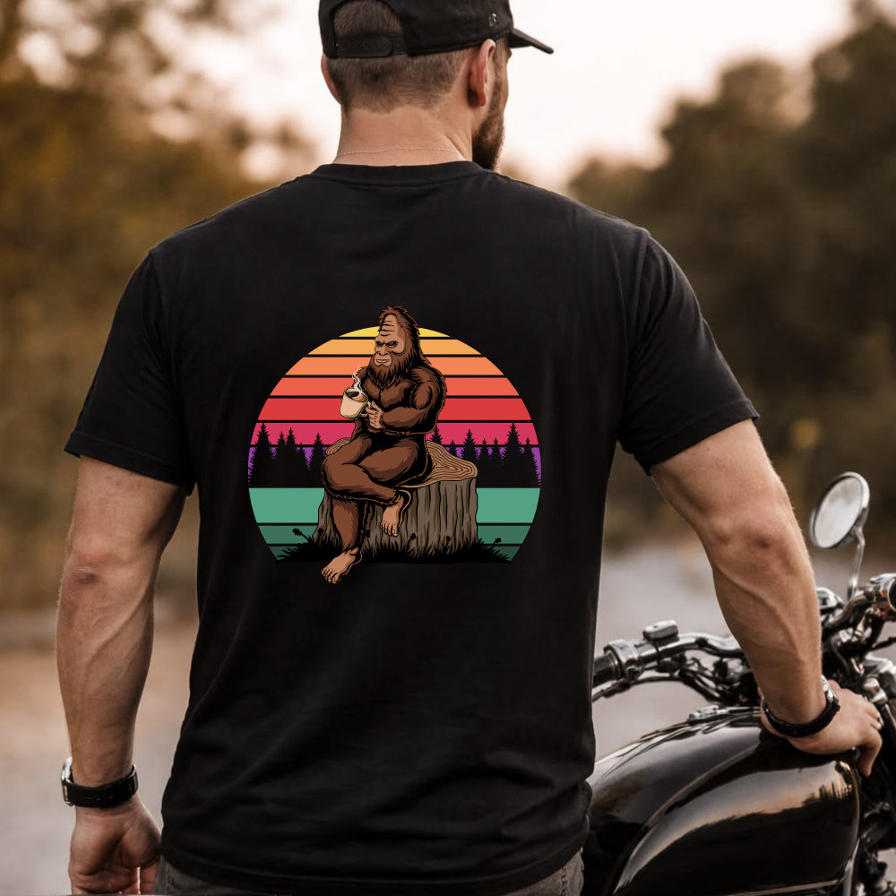 Funny Bigfoot Shirt Sasquatch Believe in Coffee Gift for Men Dad