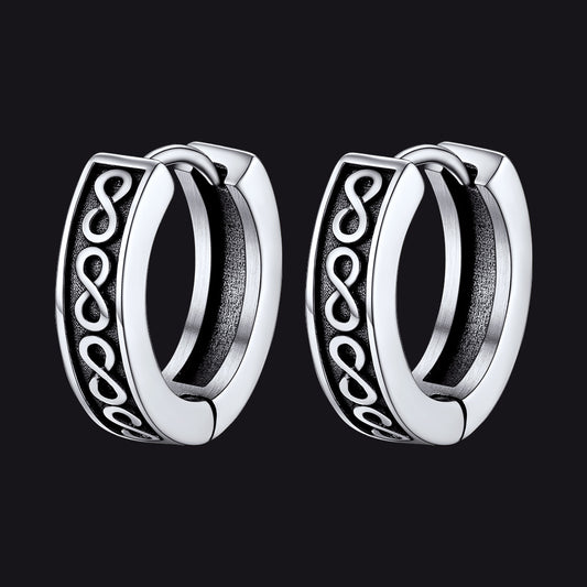 Stainless Steel Chunky Infinity Hoop Earrings For Menimg
