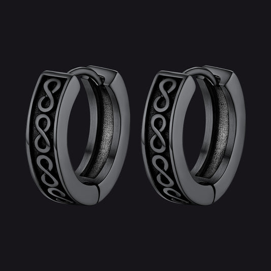 Stainless Steel Chunky Infinity Hoop Earrings For Men