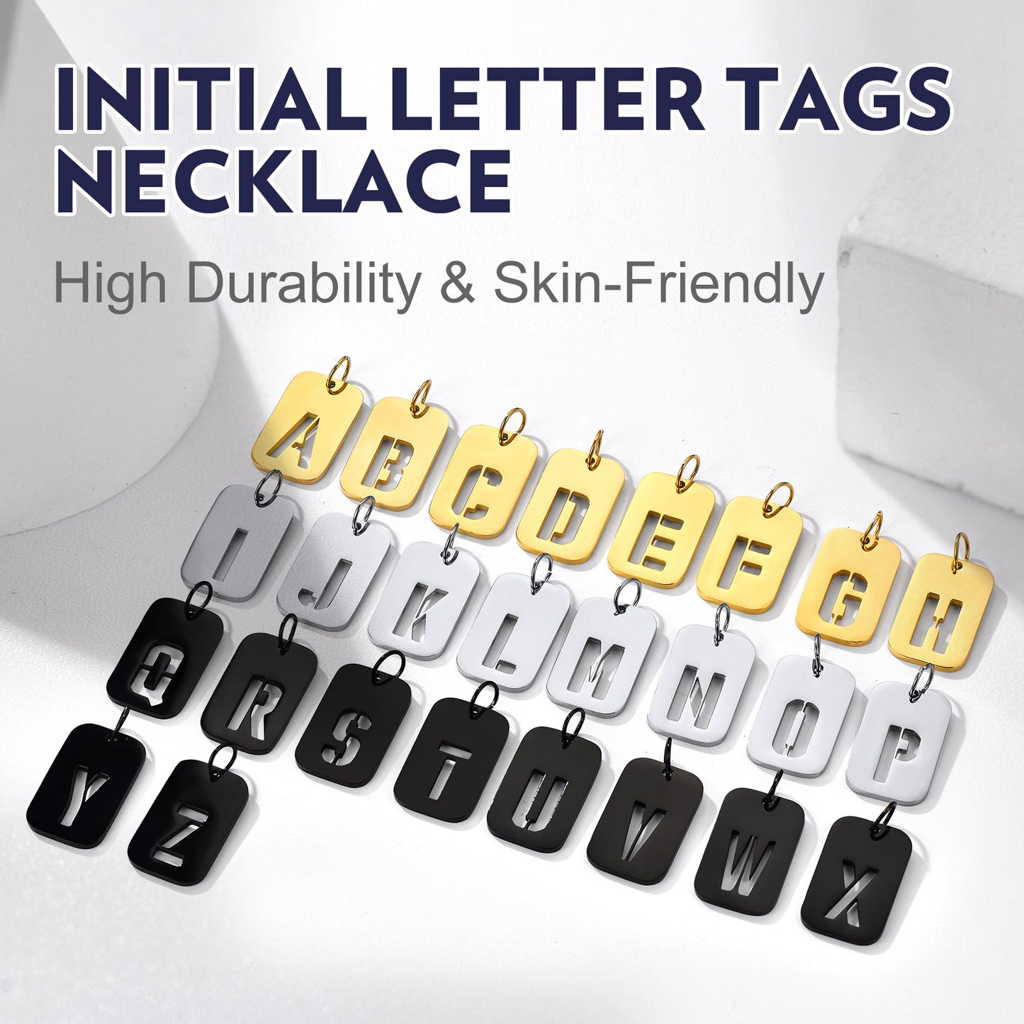 Initial Letter Dog Tag Pendants: Personalized Jewelry Collection