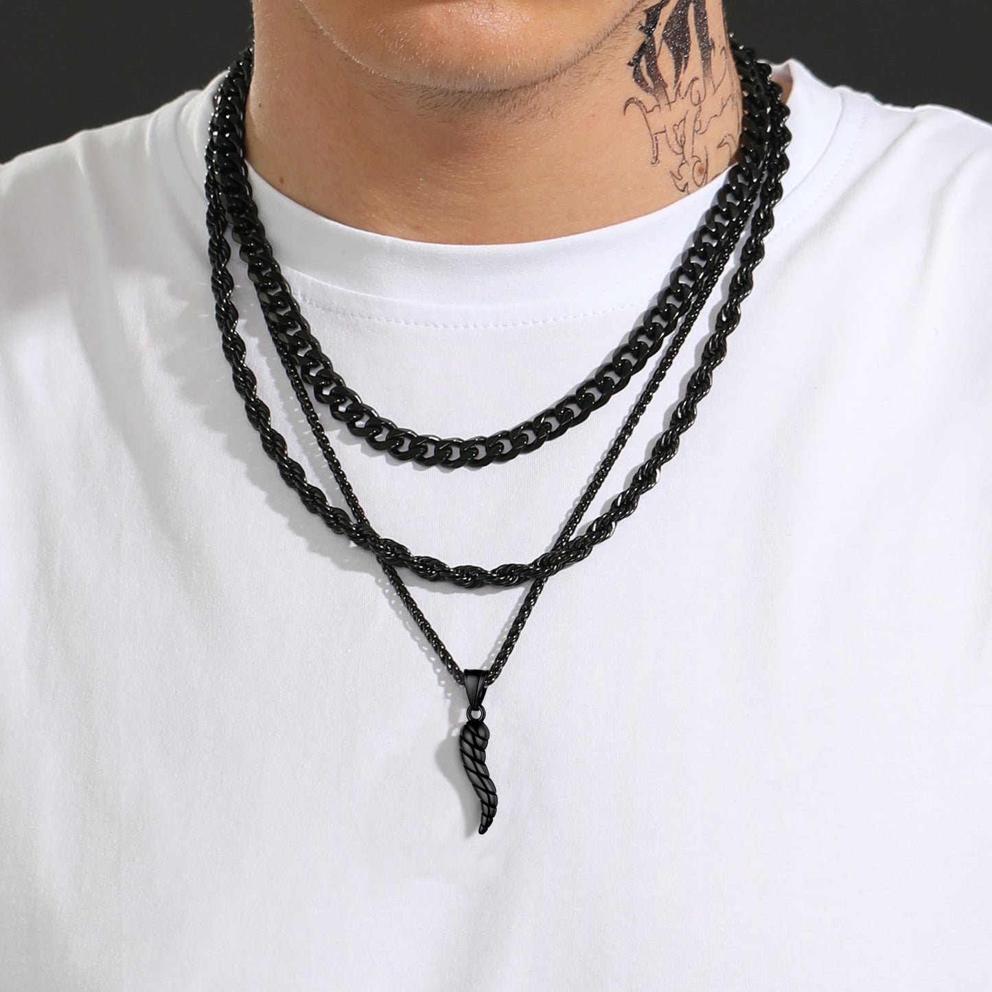 Italian Horn Pendant Necklace Cornicello Amulet Talisman