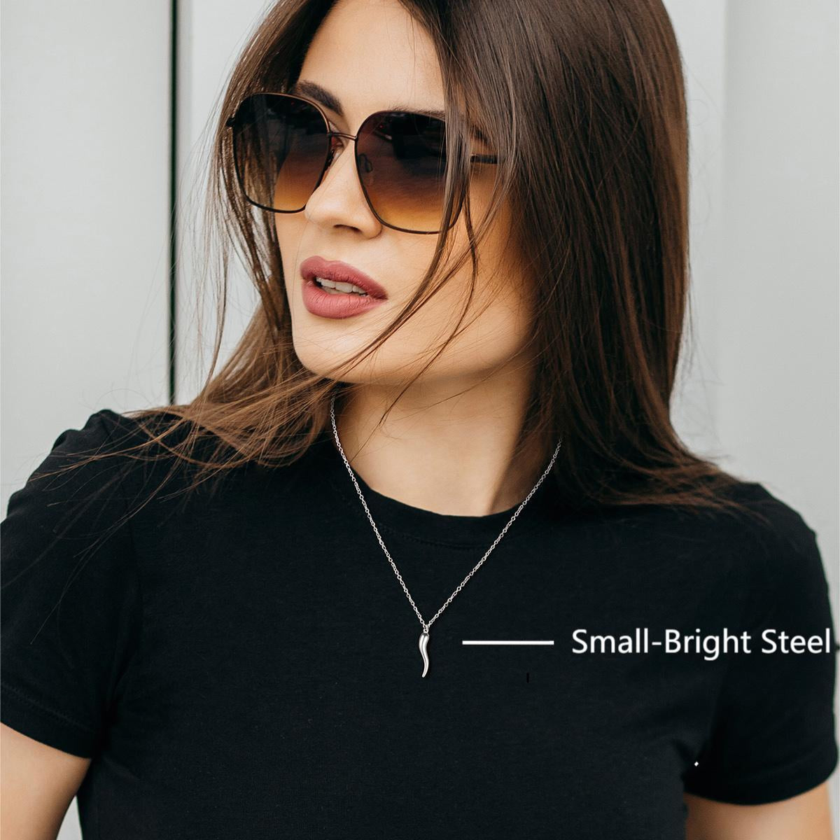 Italian Horn Necklace Cornicello Amulet Pendant for Men Women