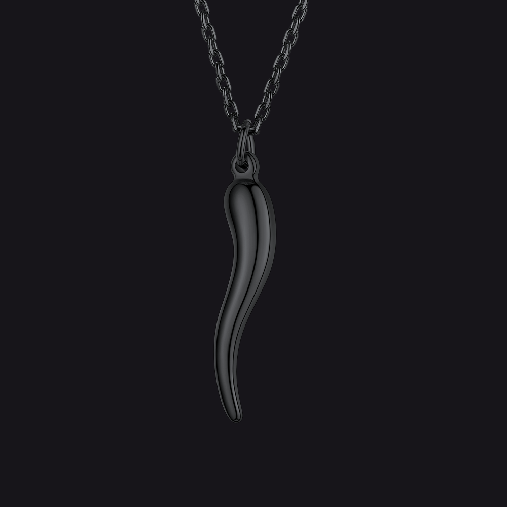 FaithHeart Italian Horn Pendant Necklace Protective Amulet Jewelry for Men