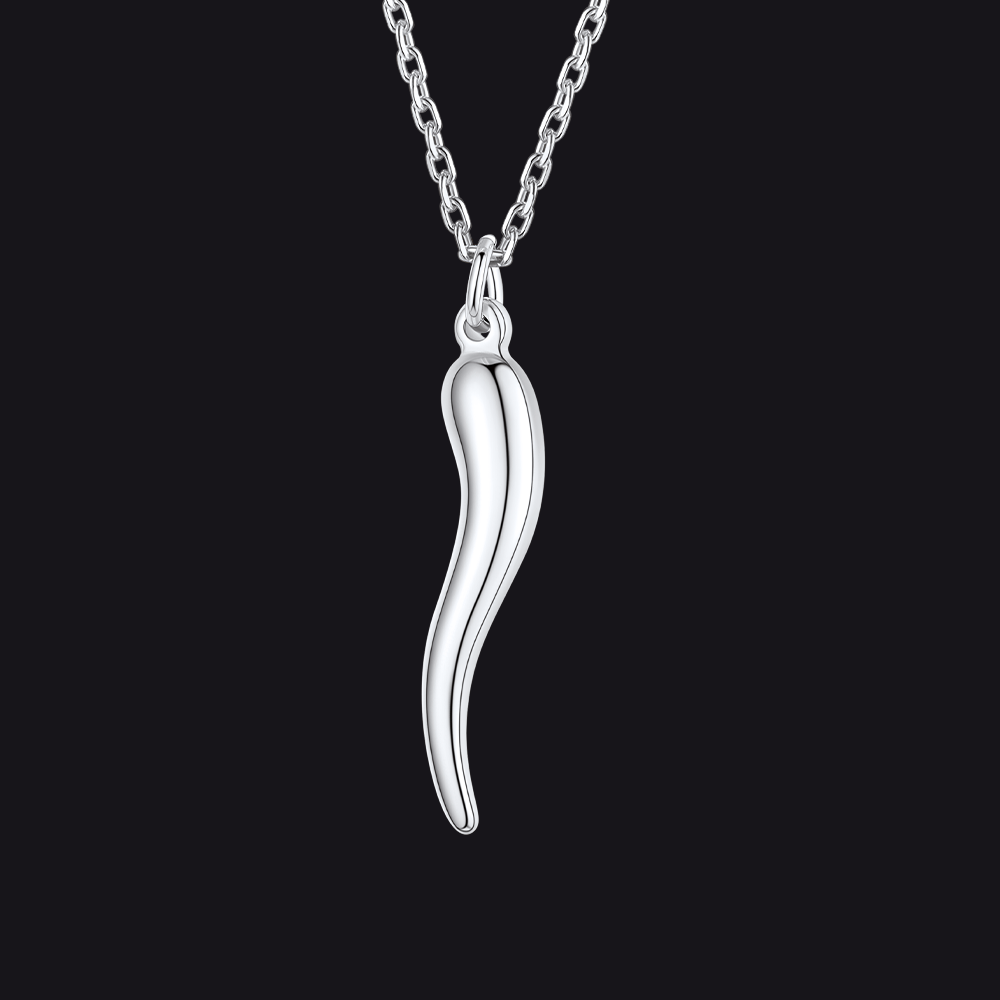 FaithHeart Italian Horn Pendant Necklace Protective Amulet Jewelry for Men