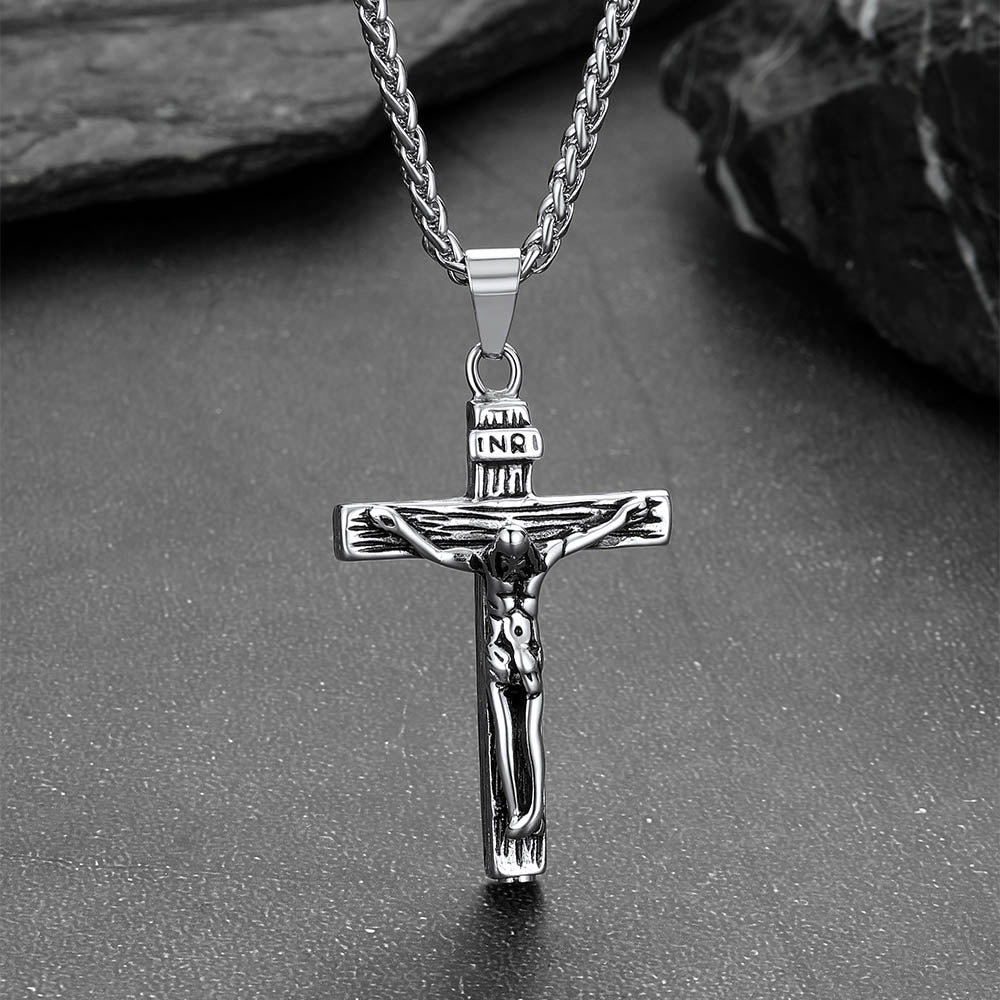 Jesus Cross Urn Cremation Pendant Necklace Memorial Jewelry