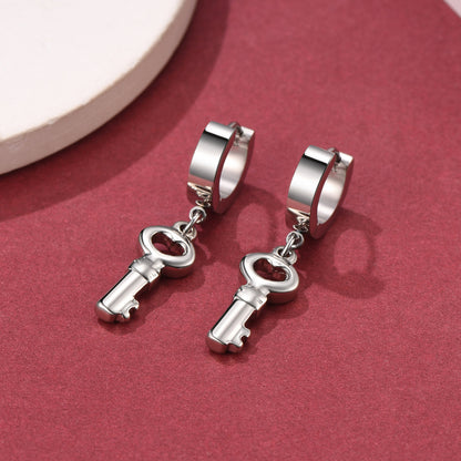 Flash Sale Key Dangle Hoop Earrings For Men