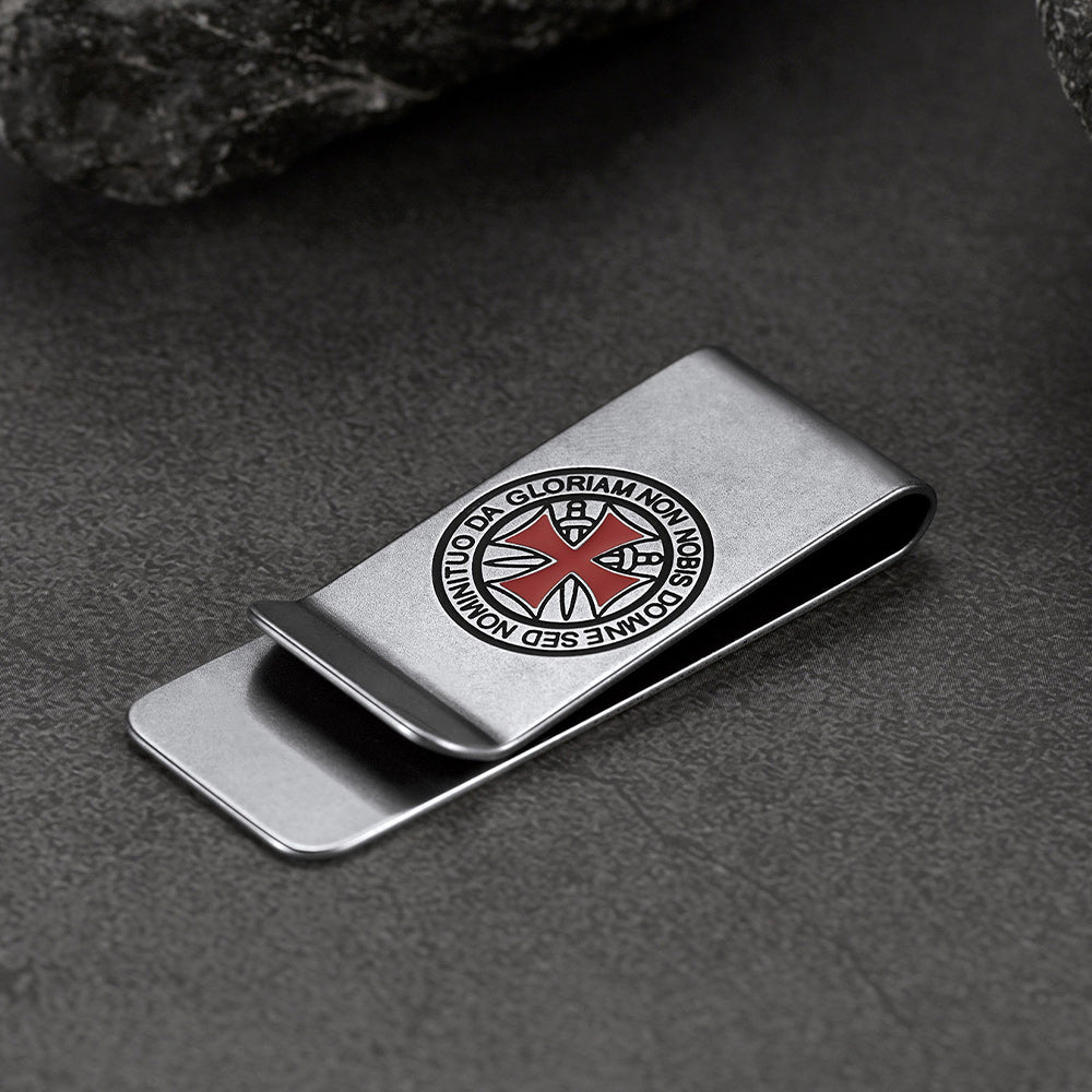 Knights Templar Cross Money Clip Classic Slim Wallets