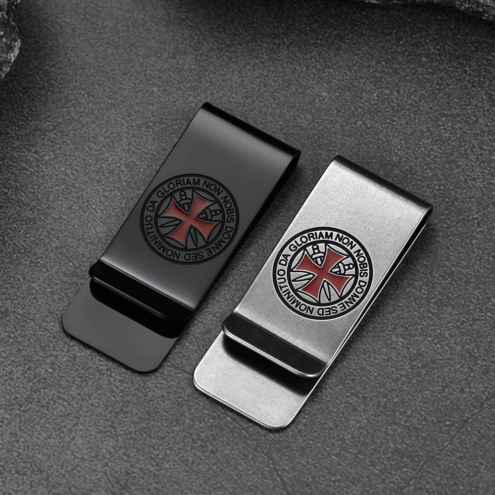 Knights Templar Cross Money Clip Classic Slim Wallets