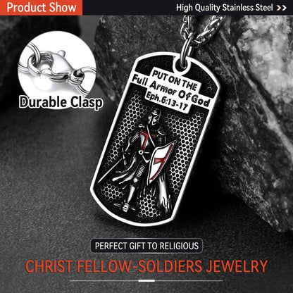 Catholic Knights Templar Dog Tag Necklace for Men Women