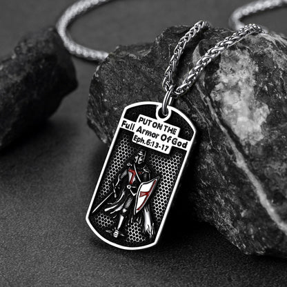 Catholic Knights Templar Dog Tag Necklace for Men Women