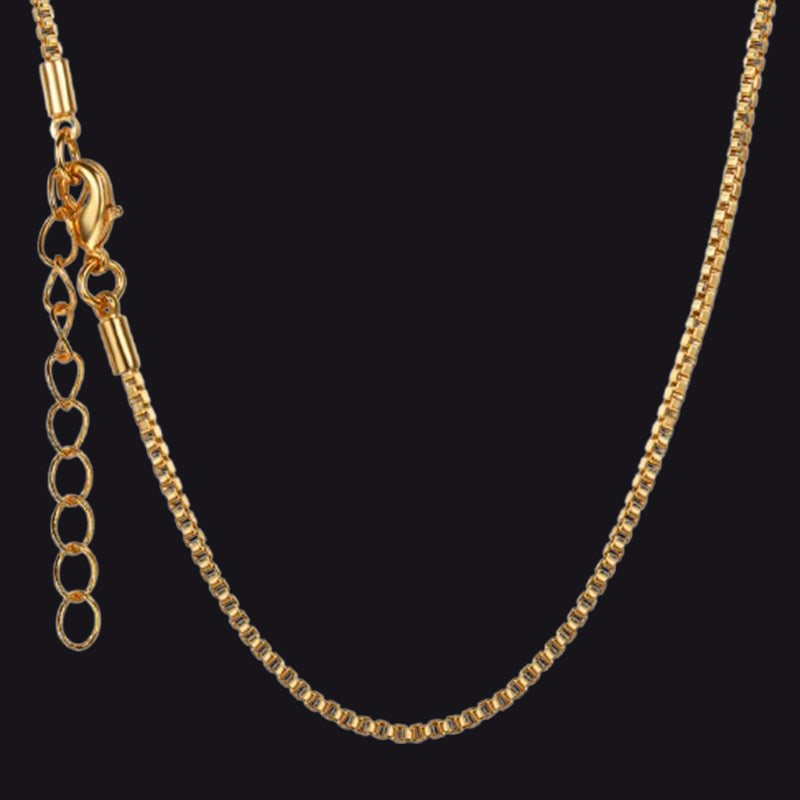 1.5MM Width Minimalist Box Chain Link Necklace for Men