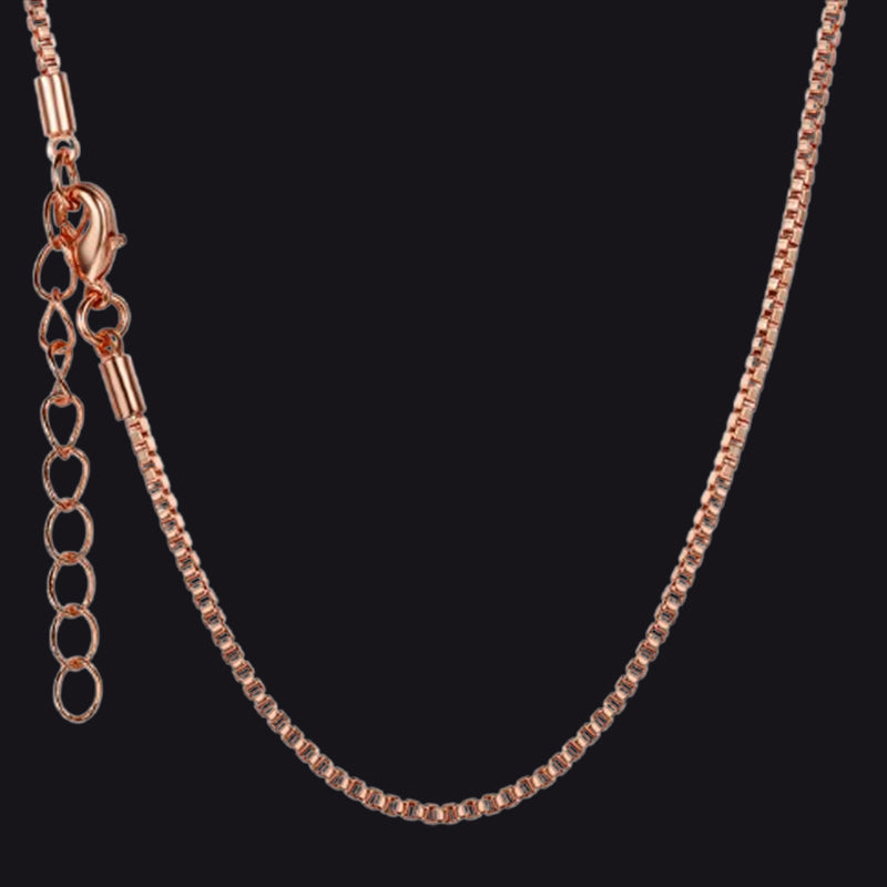 1.5MM Width Minimalist Box Chain Link Necklace for Men