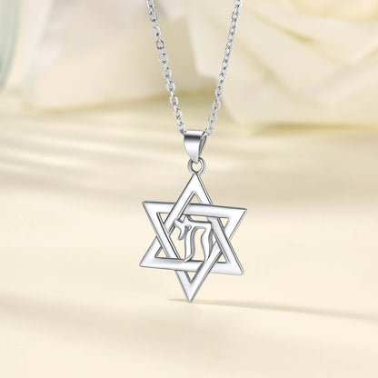 FaithHeart Personalized Hebrew Jewish Pendant Necklace Sterling Silver FaithHeart